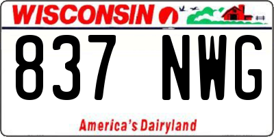 WI license plate 837NWG