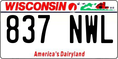 WI license plate 837NWL