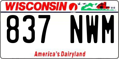 WI license plate 837NWM