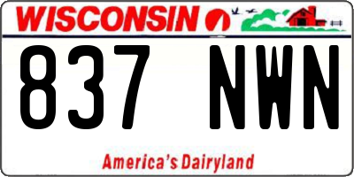 WI license plate 837NWN