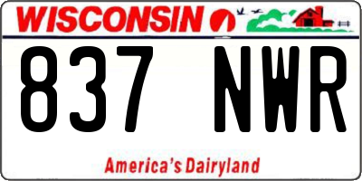 WI license plate 837NWR