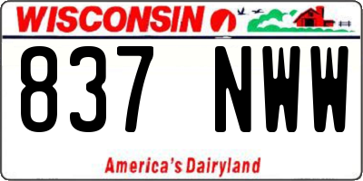 WI license plate 837NWW