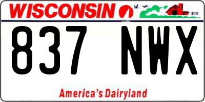 WI license plate 837NWX