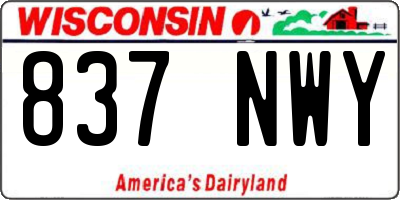 WI license plate 837NWY