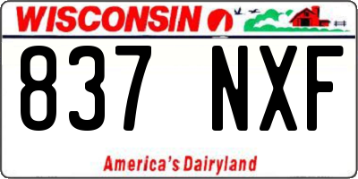 WI license plate 837NXF