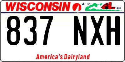 WI license plate 837NXH