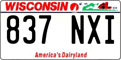 WI license plate 837NXI