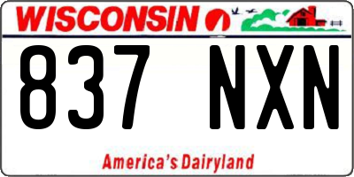 WI license plate 837NXN