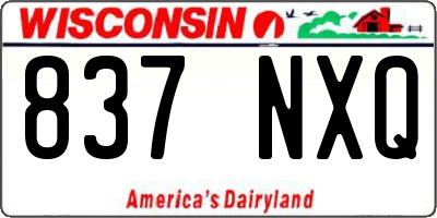 WI license plate 837NXQ