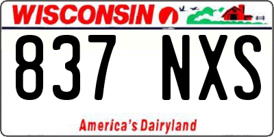 WI license plate 837NXS