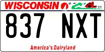 WI license plate 837NXT