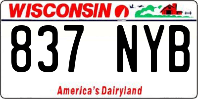 WI license plate 837NYB