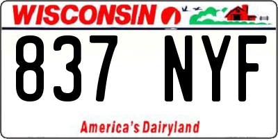 WI license plate 837NYF