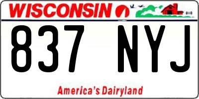 WI license plate 837NYJ