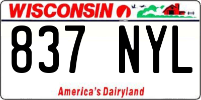 WI license plate 837NYL