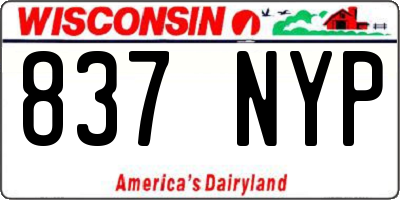 WI license plate 837NYP