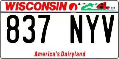 WI license plate 837NYV