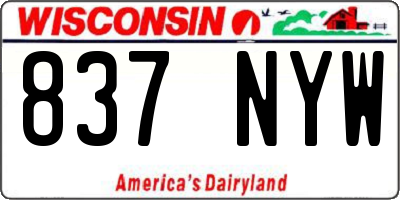 WI license plate 837NYW