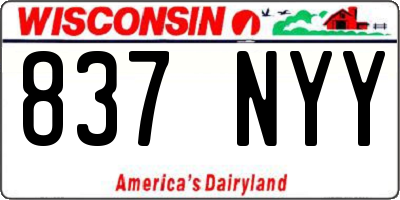 WI license plate 837NYY