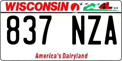 WI license plate 837NZA