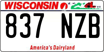 WI license plate 837NZB
