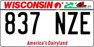 WI license plate 837NZE