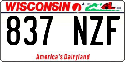 WI license plate 837NZF