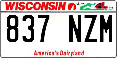 WI license plate 837NZM