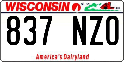 WI license plate 837NZO