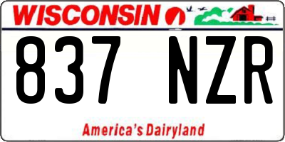 WI license plate 837NZR