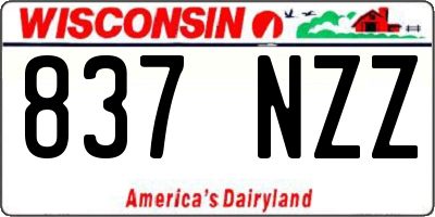 WI license plate 837NZZ