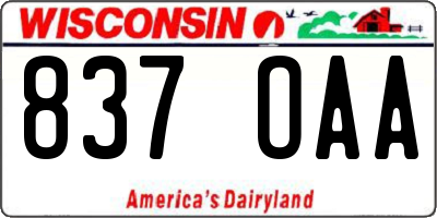 WI license plate 837OAA
