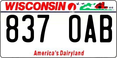 WI license plate 837OAB