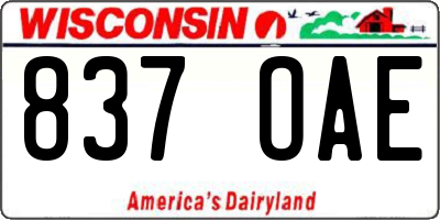 WI license plate 837OAE