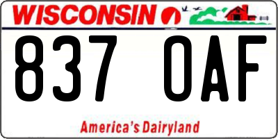 WI license plate 837OAF