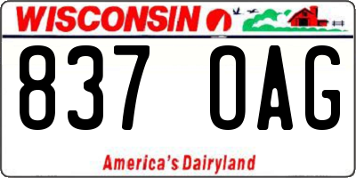 WI license plate 837OAG