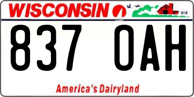 WI license plate 837OAH