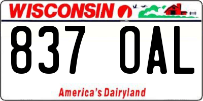 WI license plate 837OAL