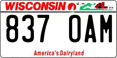WI license plate 837OAM