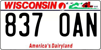 WI license plate 837OAN