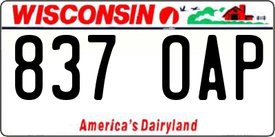 WI license plate 837OAP