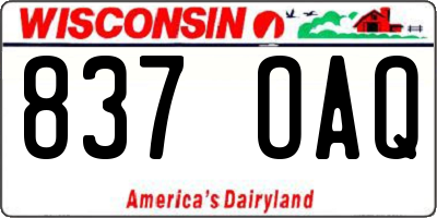 WI license plate 837OAQ