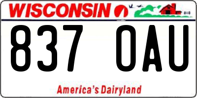 WI license plate 837OAU