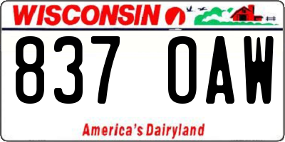 WI license plate 837OAW