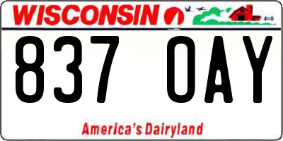 WI license plate 837OAY