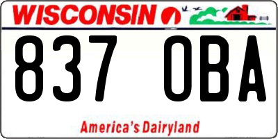 WI license plate 837OBA