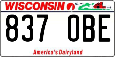 WI license plate 837OBE