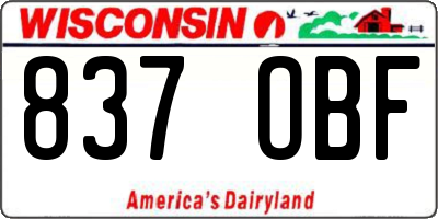 WI license plate 837OBF