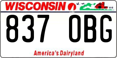 WI license plate 837OBG