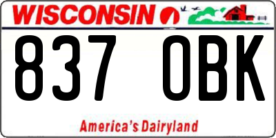 WI license plate 837OBK